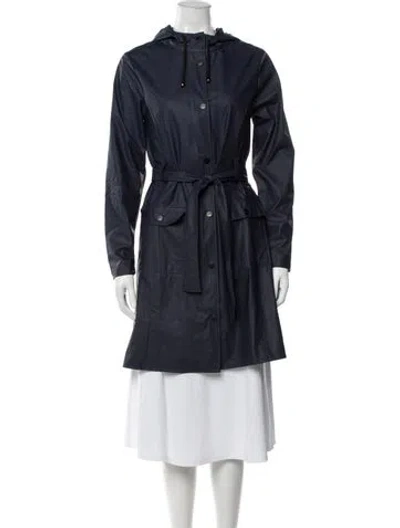Pre-owned Rains Performance Coat In Blue