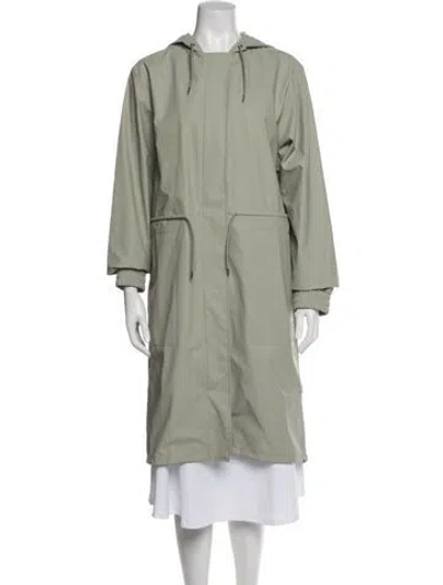 Pre-owned Rains Performance Coat In Green