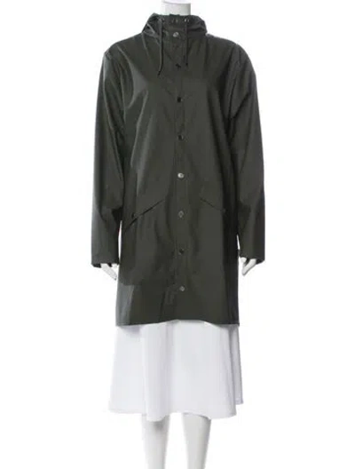 Pre-owned Rains Performance Coat In Green