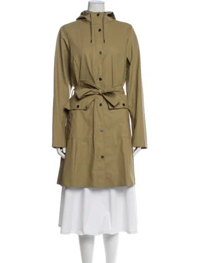 Pre-owned Rains Performance Coat In Green
