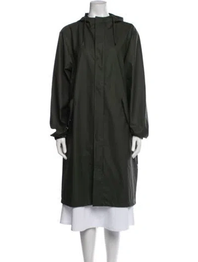 Pre-owned Rains Performance Coat In Green