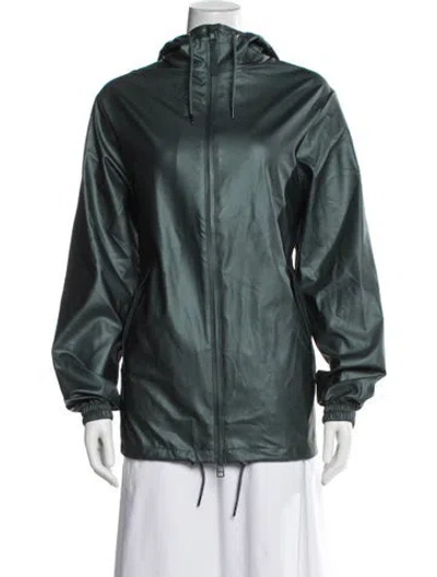 Pre-owned Rains Performance Coat In Green
