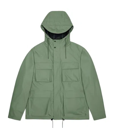 Rains Pocket Detail Hooded Jacket In Green