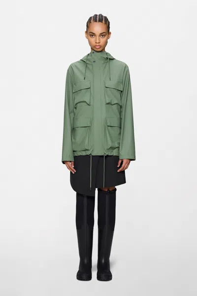 Rains Pocket Jacket In Green