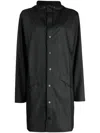 Rains Press-stud Waterproof Jacket In Black