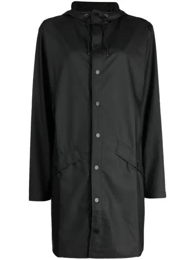 Rains Press-stud Waterproof Jacket In Black