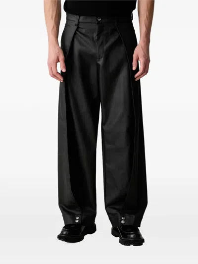 Rains Press-stud Wide-leg Trousers In Black