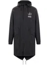 Rains Printed Hooded Raincoat In Black