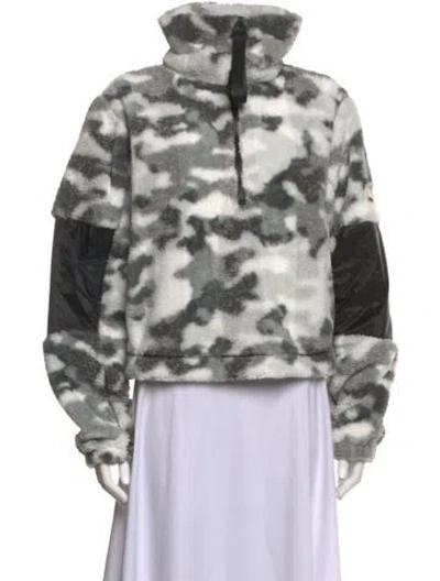 Pre-owned Rains Printed Mock Neck Sweater In Black/grey/white
