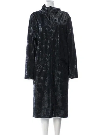 Pre-owned Rains Printed Performance Coat In Blue