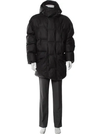 Pre-owned Rains Puffer Coat In Black