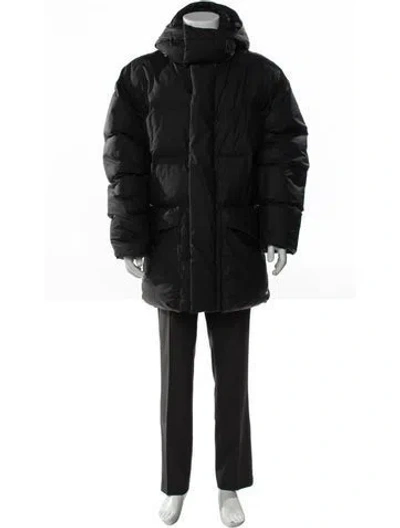 Pre-owned Rains Puffer Coat In Black