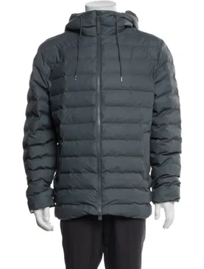 Pre-owned Rains Puffer Coat In Blue