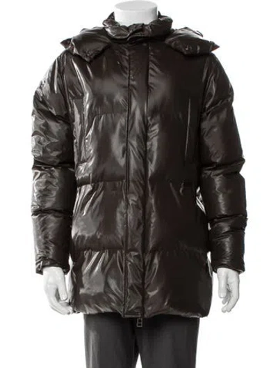 Pre-owned Rains Puffer Coat In Brown