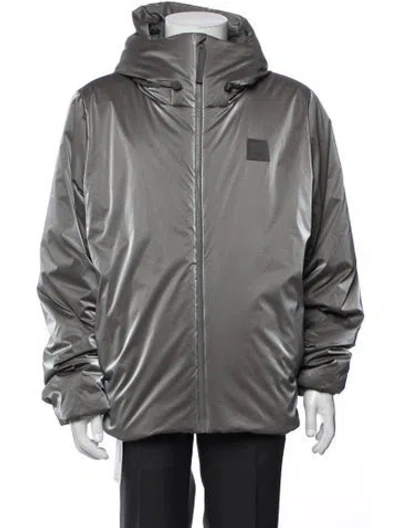 Pre-owned Rains Puffer Coat In Grey