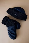Rains Puffer Fleece Mittens In Blue