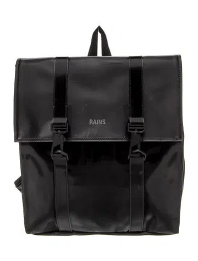 Pre-owned Rains Pvc Backpack In Black