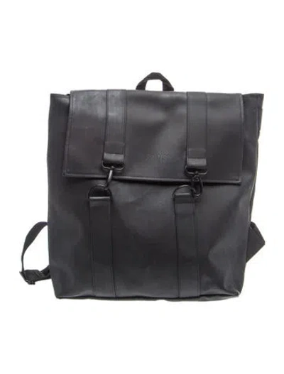 Pre-owned Rains Pvc Backpack In Black