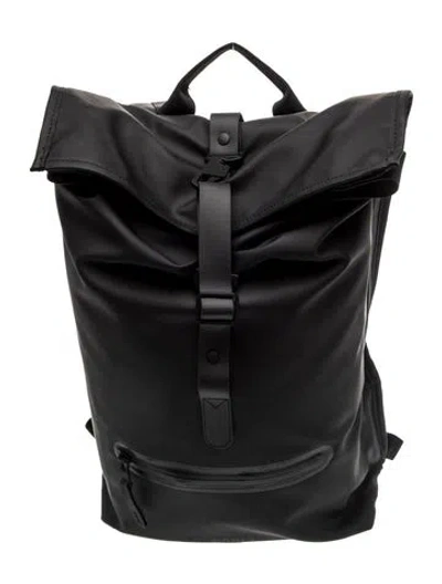 Pre-owned Rains Pvc Backpack In Black