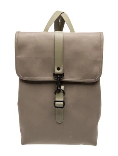 Pre-owned Rains Pvc Backpack In Gray