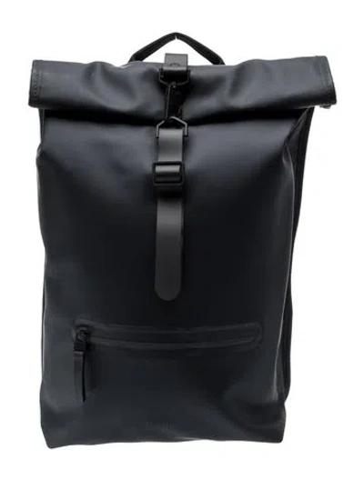 Pre-owned Rains Pvc Backpack In Gray