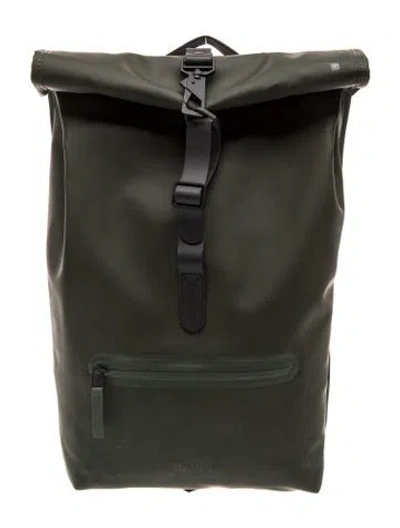 Pre-owned Rains Pvc Backpack In Green