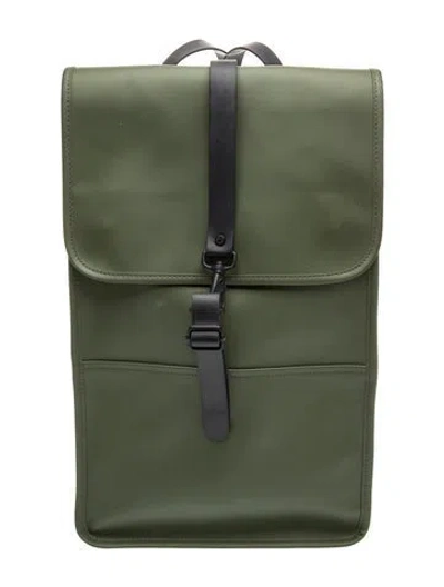 Pre-owned Rains Pvc Backpack In Green