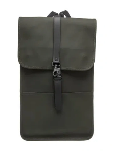 Pre-owned Rains Pvc Backpack In Green
