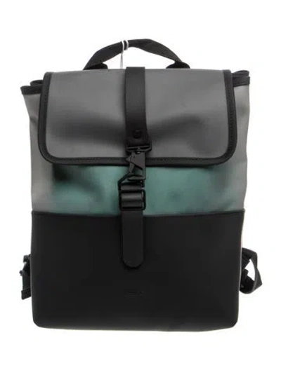 Pre-owned Rains Pvc Backpack In Grey