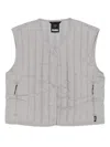 Rains Quilted Button Gilet In Gray