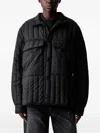 Rains Quilted Button-up Jacket In Black