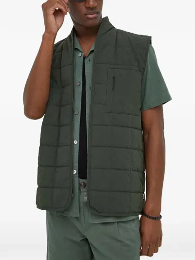 Rains Quilted Gilet In Green