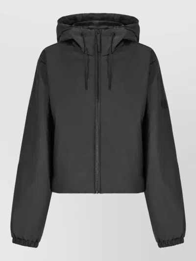 Rains Quilted Hooded Short Puffer Jacket In Grey