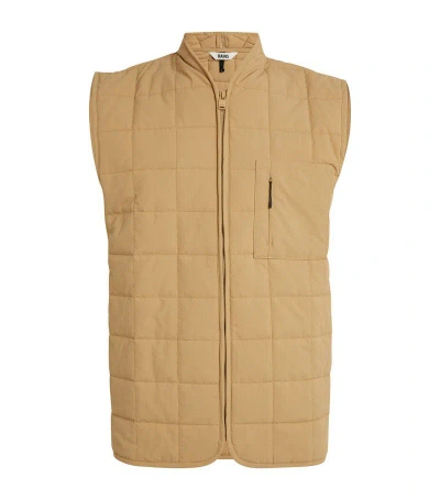Rains Quilted Liner Gilet In Beige