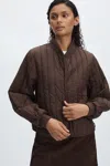 Rains Banja Liner Bomber W Jacket In Dark Brown