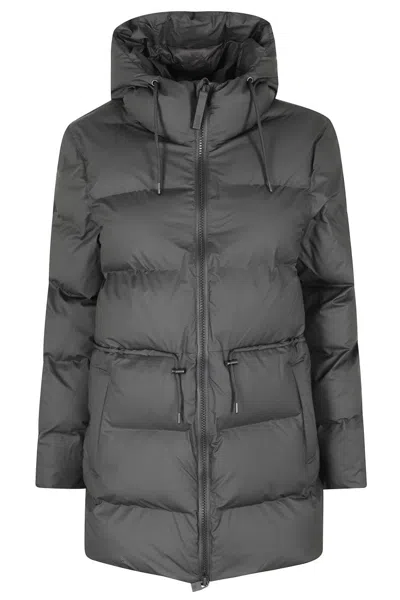 Rains Quilted Technical Fabric Alta Puffer Parka In Gray