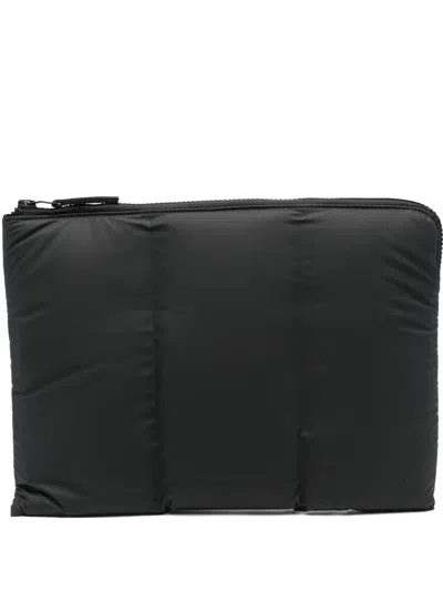 Rains Quilted Zip Laptop Bag In Black
