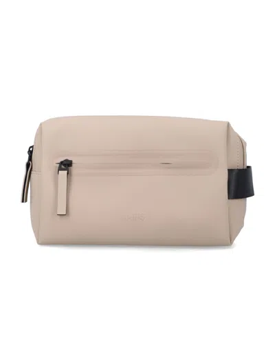 Rains 2 Zip Waterproof Wash Bag In Brown