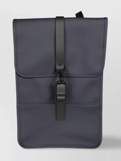 Rains Rectangular Shape Front Flap Backpack In Gray