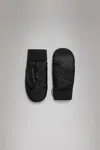 Rains Ripstop Puffer Mittens In Black In Black