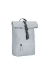Rains Rolltop Waterproof Backpack Front Zip Pocket In Blue