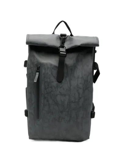 Rains Roll-top Buckle Backpack In Black