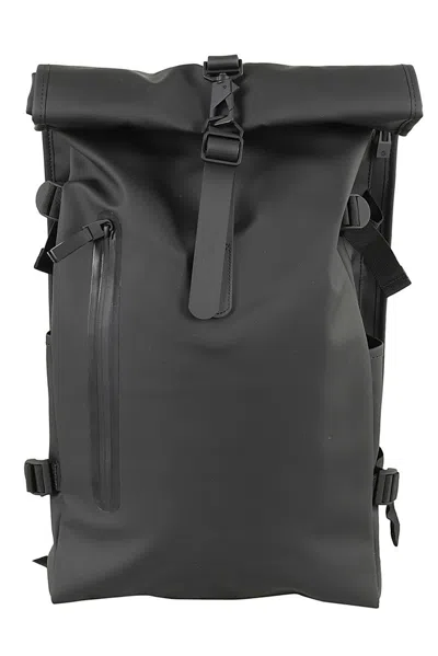 Rains Rolltop Large Backpack In Black