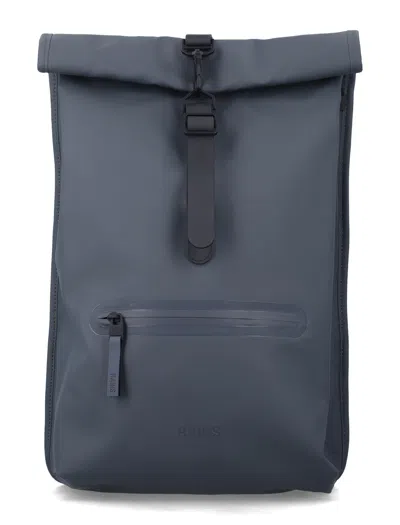 Rains Rolltop Mini Backpack - Versatile Urban Essential In Grey
