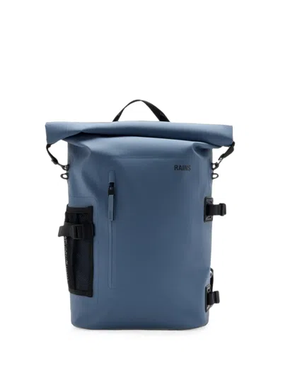 Rains Rolltop Opening Backpack In Blue