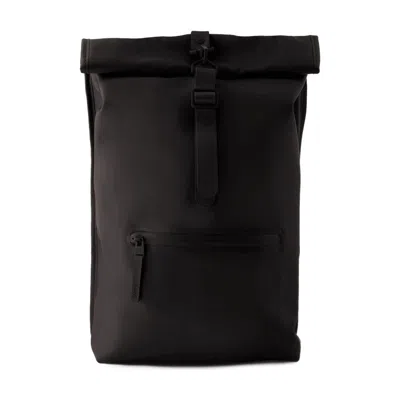 Rains Rolltop Rucksack Backpack In Black