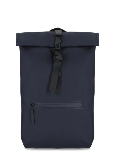 Rains Rolltop Rucksack Backpack In Blue