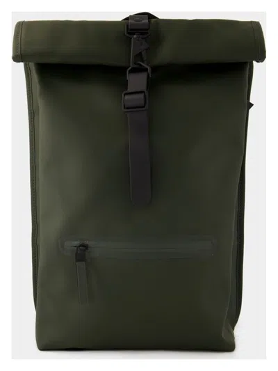 Rains Rolltop Rucksack Backpack In Green