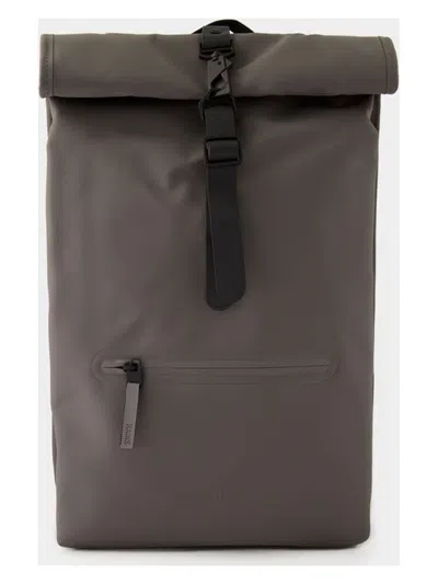 Rains Rolltop Rucksack Backpack In Grigio