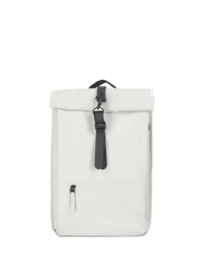 Rains Rolltop Rucksack Backpack In White